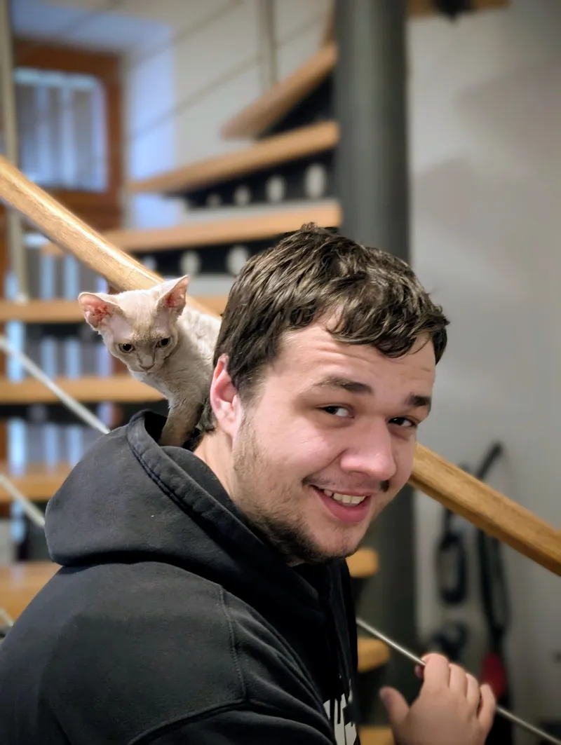 My fat friend Kuba with cat